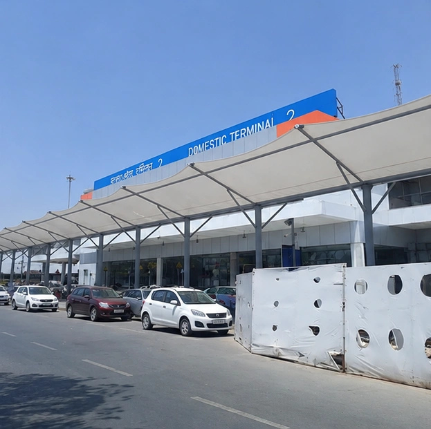 IGI Airport, Terminal 2, Delhi tensile structure, Ekra Decor &mdash; photograph 4
